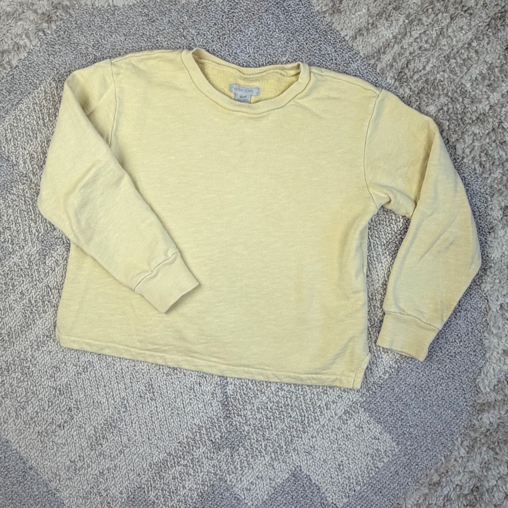 Outerknown Sur Sweatshirt Womens XS Yellow Organic Cotton French Terry Pullover
